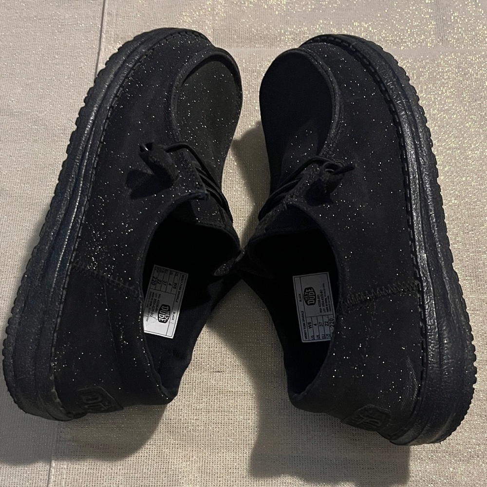 Hey Dude Women’s Black Sparkle Loafers - Picture 6 of 9